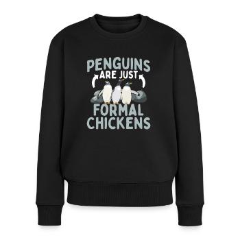 Penguins are just formal chickens Penguins formal - Women's Premium Organic Jumper - black - Front - Julia (174cm)