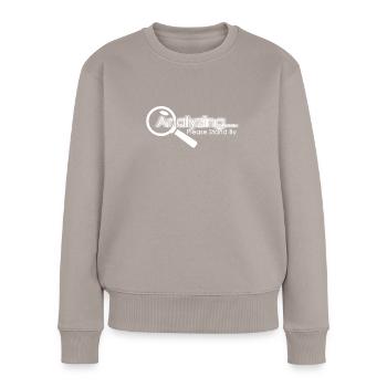 INTJ Analyzing Please Stand By - Frauen Premium Bio Pullover - Taupe - Vorne - Julia (174cm)