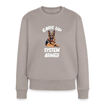 Ohren Nach Oben System Bewaffneter Polizei - Frauen Premium Bio Pullover - Taupe - Vorne - Julia (174cm)