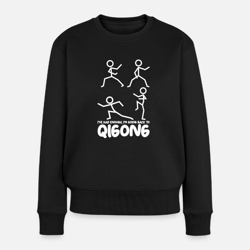 Qi Gong Karate Thai Chi Chigong Qigong - Frauen Premium Bio Pullover - Schwarz