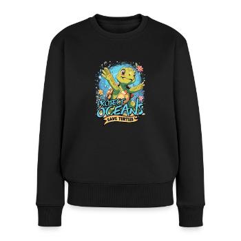 Turtle Protect Oceans Save Turtles - Women's Premium Organic Jumper - black - Front - Julia (174cm)
