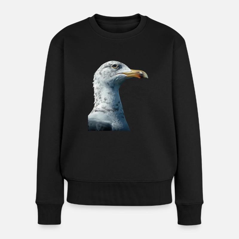 Möwe - Frauen Premium Bio Pullover - Schwarz