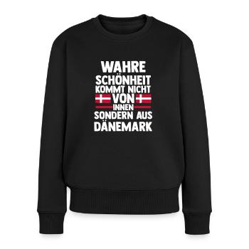 Dänen Dänisch Dänemark - Frauen Premium Bio Pullover - Schwarz - Vorne - Julia (174cm)
