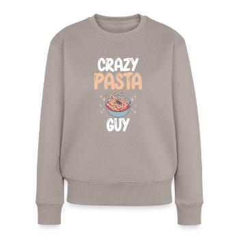 Cadeaux pour les amateurs de pâtes - Pull Premium bio Femme - taupe - Devant - Julia (174cm)