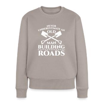 Highway Worker Road Keeper Roadbuilder - Frauen Premium Bio Pullover - Taupe - Vorne - Julia (174cm)