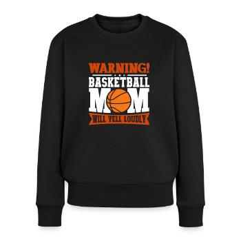 Basketball Mom Basketball Mama - Frauen Premium Bio Pullover - Schwarz - Vorne - Julia (174cm)