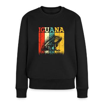 Iguanische Reptilienliebhaber Herpetologe - Frauen Premium Bio Pullover - Schwarz - Vorne - Julia (174cm)