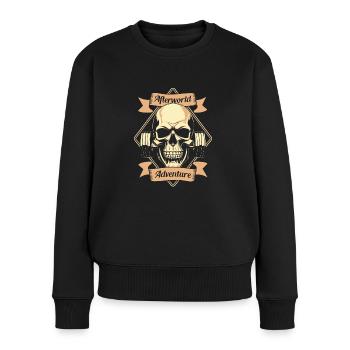Crâne de powerlifter powerlifting - Pull Premium bio Femme - noir - Devant - Julia (174cm)