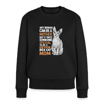 Katze Devon Rex Geschenk - Frauen Premium Bio Pullover - Schwarz - Vorne - Julia (174cm)