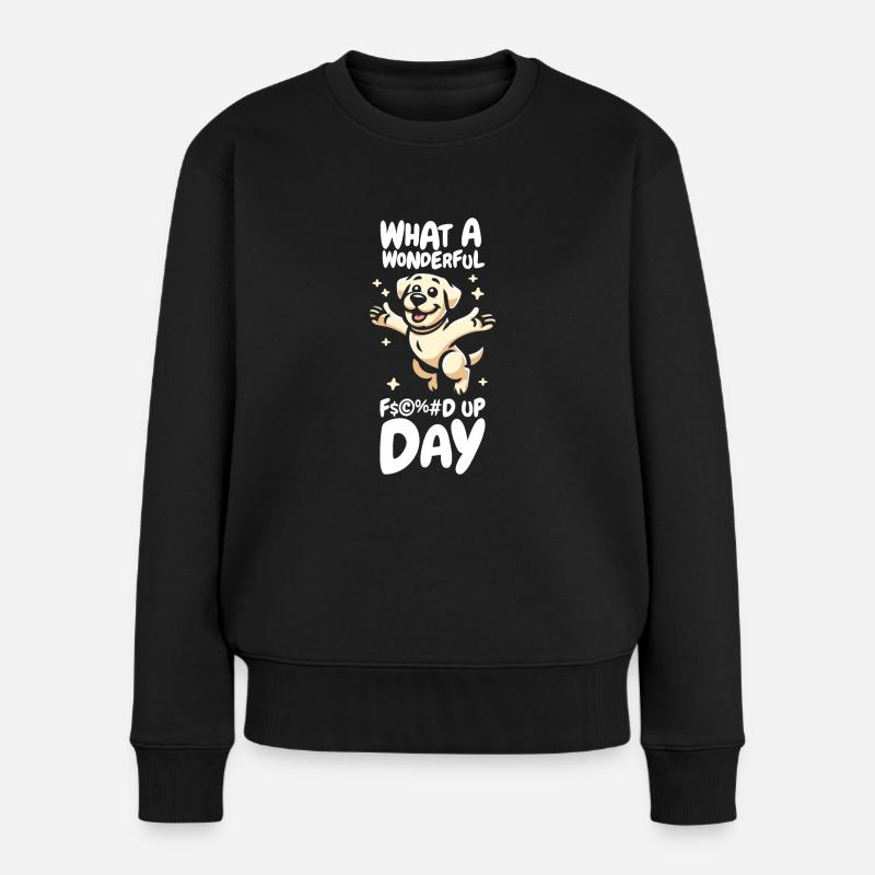 Labrador fucked up dag - Premium økologisk sweatshirt til kvinder - sort
