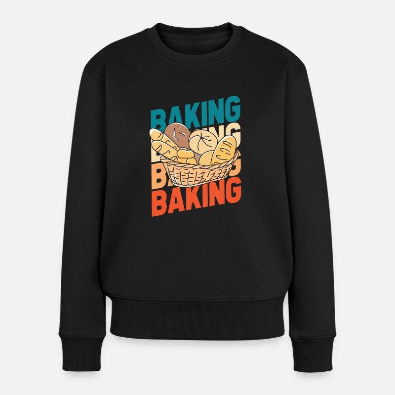 Backen Bäcker Bäckerei - Frauen Premium Bio Pullover - Schwarz