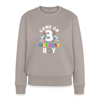Lasertag Game On 3 Birthday Boy Indoor Laser Tag - Frauen Premium Bio Pullover - Taupe - Vorne - Julia (174cm)