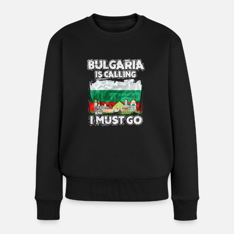 Bulgarien - Frauen Premium Bio Pullover - Schwarz