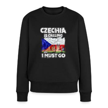 Tschechien - Frauen Premium Bio Pullover - Schwarz - Vorne - Julia (174cm)