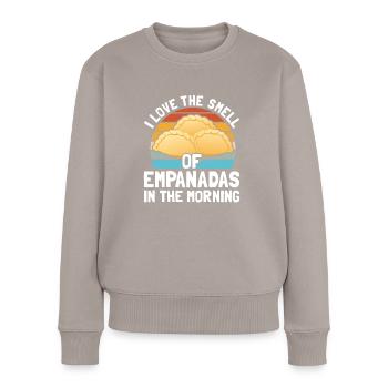 Empanada Spanische Teigtasche Mexikanisch - Frauen Premium Bio Pullover - Taupe - Vorne - Julia (174cm)