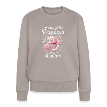 Allergie aux crevettes - Pull Premium bio Femme - taupe - Devant - Julia (174cm)