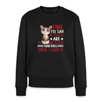 D’accord, je dirai que les chats sont meilleurs que les chiens 2 - Pull Premium bio Femme - noir - Devant - Julia (174cm)