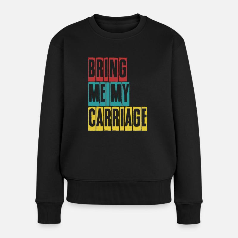 Horse Carriage Coachman Coachmen - Frauen Premium Bio Pullover - Schwarz