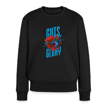 Kampffisch Kampffische Guts Gills Glory - Frauen Premium Bio Pullover - Schwarz - Vorne - Julia (174cm)