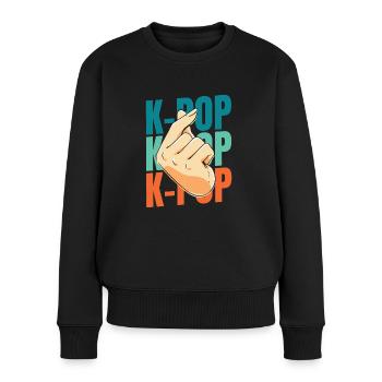 K Pop Kpop Korean Pop - Frauen Premium Bio Pullover - Schwarz - Vorne - Julia (174cm)
