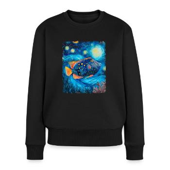 Humuhumunukunukuapuaa Riff-Drückerfisch Sternennac - Frauen Premium Bio Pullover - Schwarz - Vorne - Julia (174cm)