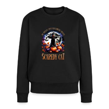 Keine Süßigkeiten Nur Halloween Streiche Scaredy - Frauen Premium Bio Pullover - Schwarz - Vorne - Julia (174cm)