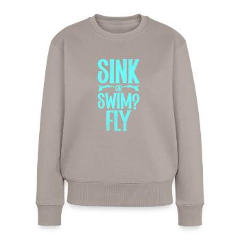 Schwimmen Wassersport Pool Schwimmsport Schwimmer - Frauen Premium Bio Pullover - Taupe - Vorne - Julia (174cm)