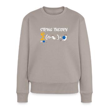 String Theory Nerd Schrödinger's Cat - Women's Premium Organic Jumper - taupe - Front - Julia (174cm)