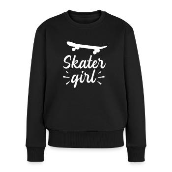 Skater Girl Fille Skateboard Skateuse Planche sk8 - Pull Premium bio Femme - noir - Devant - Julia (174cm)