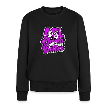 ASL Sign Language Interpreter - Women's Premium Organic Jumper - black - Front - Julia (174cm)