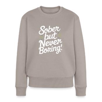 Genesung Nach Alkoholabhängigkeit Nüchternheit Aa - Frauen Premium Bio Pullover - Taupe - Vorne - Julia (174cm)