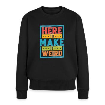 Ici pour le rendre bizarre - Pull Premium bio Femme - noir - Devant - Julia (174cm)