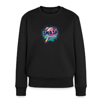 Spécialiste du Ping Pong Smash - Pull Premium bio Femme - noir - Devant - Julia (174cm)