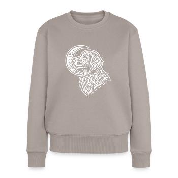 Golden Doodle Moon Phases - Women's Premium Organic Jumper - taupe - Front - Julia (174cm)