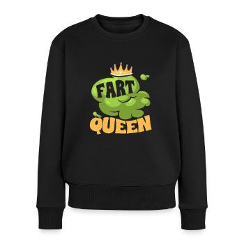 Furz Furzen Pupsen - Frauen Premium Bio Pullover - Schwarz - Vorne - Julia (174cm)
