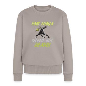 fart farting farting farting - Women's Premium Organic Jumper - taupe - Front - Julia (174cm)