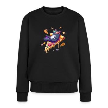 Cool Space Cat with Sunglasses - Women's Premium Organic Jumper - black - Front - Julia (174cm)