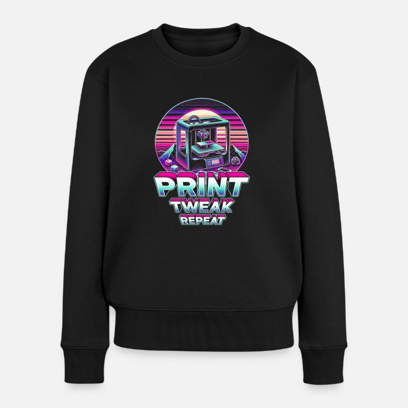 3D Druck 3D Engineer Print Tweak Repeat - Frauen Premium Bio Pullover - Schwarz