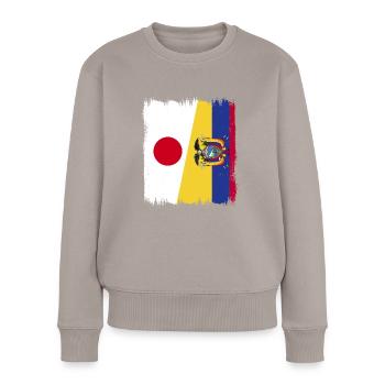 Ecuador Quito Guayaquil Ecuadorianische - Frauen Premium Bio Pullover - Taupe - Vorne - Julia (174cm)