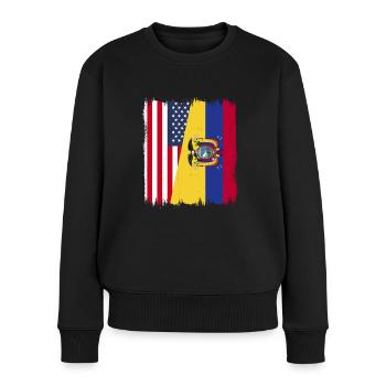 Ecuador Quito Guayaquil Ecuadorianische - Frauen Premium Bio Pullover - Schwarz - Vorne - Julia (174cm)