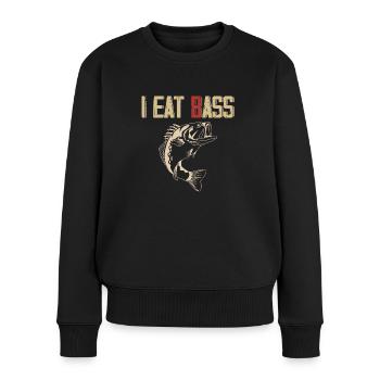 Angler Spruch lustig (B)arsch - Frauen Premium Bio Pullover - Schwarz - Vorne - Julia (174cm)
