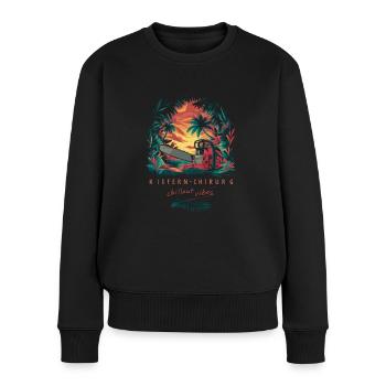 CHIRURGIEN BUCCAL - Ambiance humoristique et relaxante - Pull Premium bio Femme - noir - Devant - Julia (174cm)