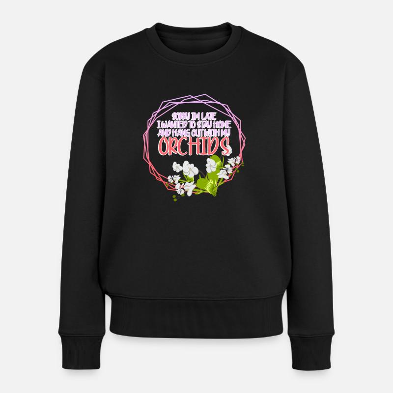 Orchids Flowers Orchid Phalaenopsis - Frauen Premium Bio Pullover - Schwarz