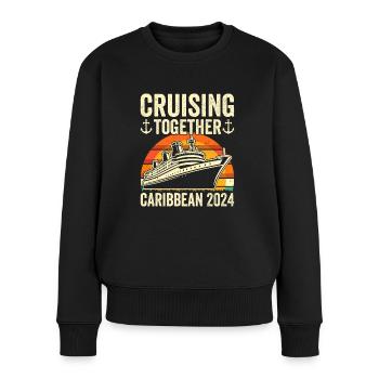 Kreuzfahrt in der Karibik 2024 - Frauen Premium Bio Pullover - Schwarz - Vorne - Julia (174cm)