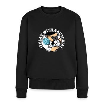 Je joue avec les bactéries - Pull Premium bio Femme - noir - Devant - Julia (174cm)