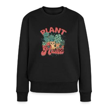 Pflanzen Pflanzensammler Pflanze Plant Mama - Frauen Premium Bio Pullover - Schwarz - Vorne - Julia (174cm)