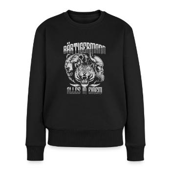 Bärtigermann alles in einem Wikinger - Frauen Premium Bio Pullover - Schwarz - Vorne - Julia (174cm)