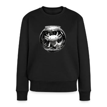 Axolotl - Frauen Premium Bio Pullover - Schwarz - Vorne - Julia (174cm)