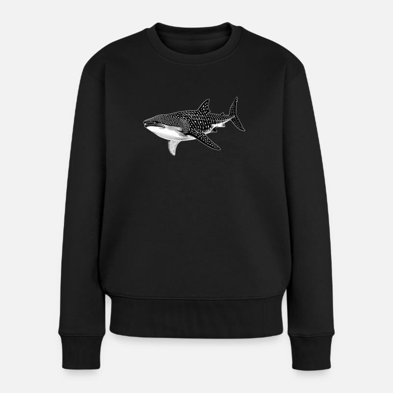 Whale Shark Walhaie Walhai - Frauen Premium Bio Pullover - Schwarz