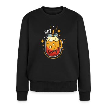 Angetrieben vom Kombucha Pilz - Frauen Premium Bio Pullover - Schwarz - Vorne - Julia (174cm)
